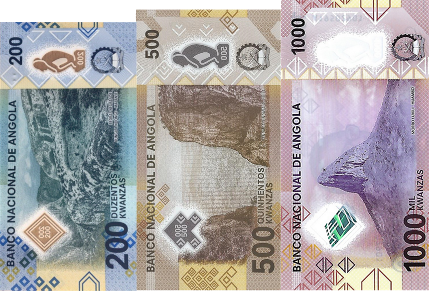 PN160,161,162 Angola 200,500,1000 Kwanzas Year 2020